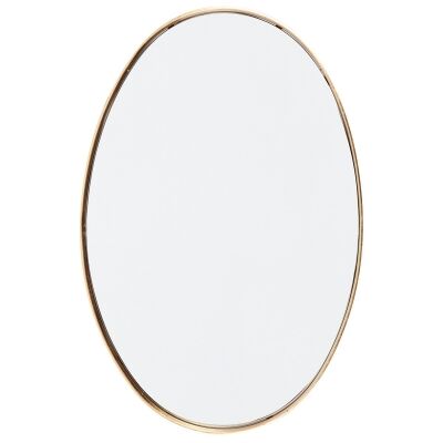 Lucille Iron Frame Oval Wall Mirror, 90cm, Gold