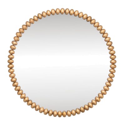 Esme Iron Frame Round Wall Mirror, 105cm, Antique Gold
