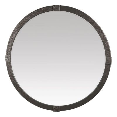 Denistone Iron Frame Round Wall Mirror, 113cm