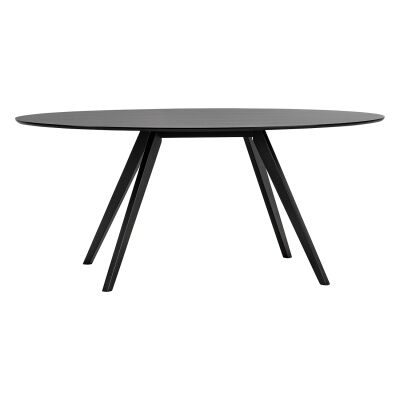 Carol Wooden Oval Dining Table, 180cm, Black