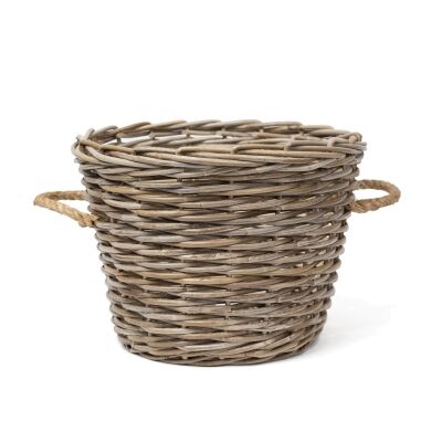 Lupa Split Cane Round Basket, Medium