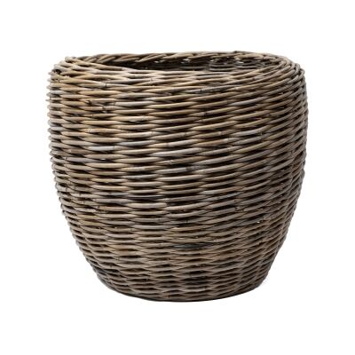 Bacaro Cane Round Basket, Medium