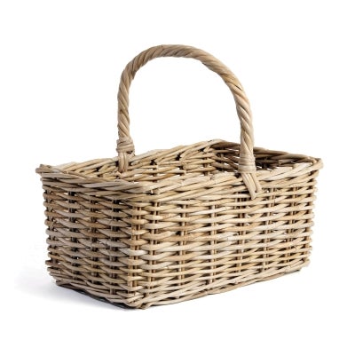 Harrington Rattan Rectangular Carry Basket, Large