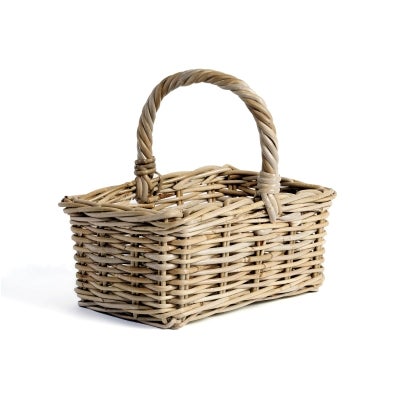 Harrington Rattan Rectangular Carry Basket, Small