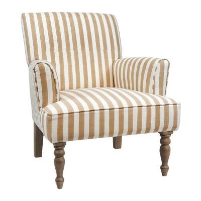 Boston Cotton Fabric Armchair, Tan Stripe