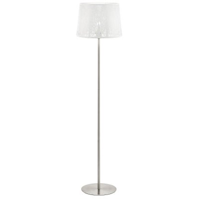 Hambleton Steel Floor Lamp, Satin Nickel / White