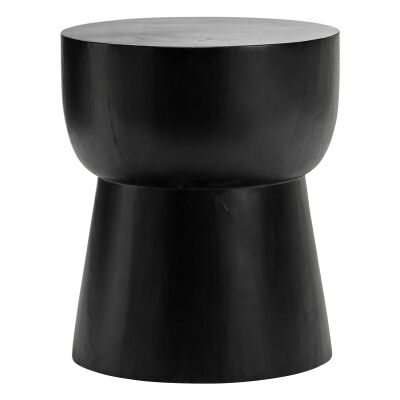 Corky Mindi Wood Eggcup Stool / Side Table, Black