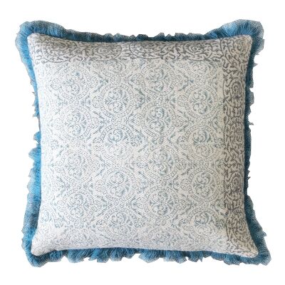 Niamh Feather Filled Cotton Scatter Cushion, Teal