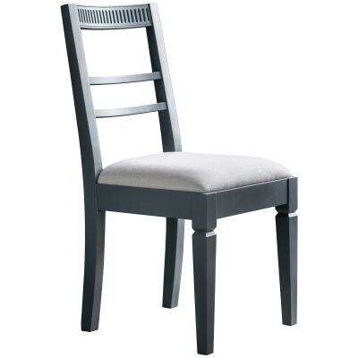 Brooklin Storm Mahogany Timber Dining Chair, Set of 2, Dark Blue