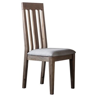 Banzi Oak Timber Dining Chair with Fabric Seat, Set of 2
