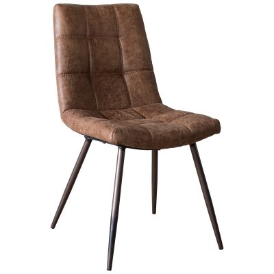 Dundell Faux Leather Dining Chair, Set of 2, Brown