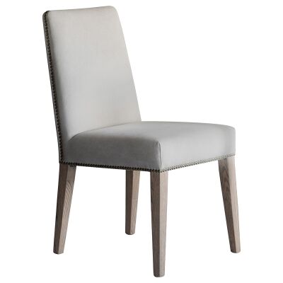 Reggie Linen Fabric Dining Chair, Set of 2, Cement Grey