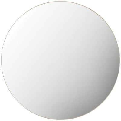 Harlow Metal Frame Round Wall Mirror, 100cm, Champagne