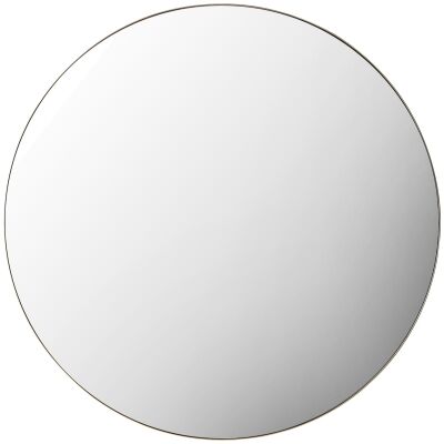 Harlow Metal Frame Round Wall Mirror, 100cm, Black