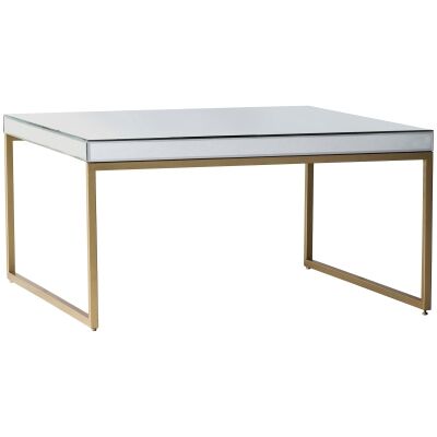 Parker Mirror & Metal Coffee Table, 90cm, Champagne