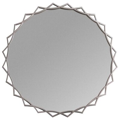 Nala Metal Frame Round Wall Mirror, 92cm, Silver