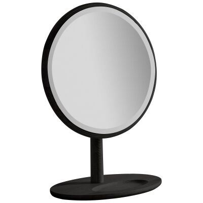 Willem Oak Timber Dressing Mirror, 63cm, Black