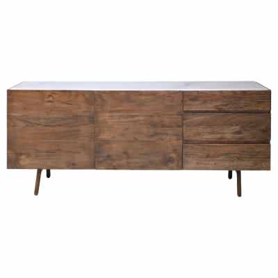 Castilla Marble & Wood 2 Door 3 Drawer Sideboard, 165cm