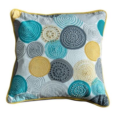OliverCotton Scatter Cushion, Teal / Ochre
