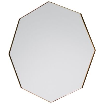 Howie Metal Framed Octagon Wall Mirror, 80cm, Champagne
