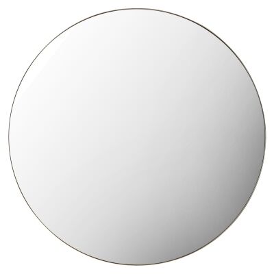 Howie Metal Framed Round Wall Mirror, 80cm, Champagne