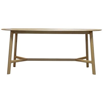 Pesaro European Oak Timber Oval Dining Table, 180cm, Oak