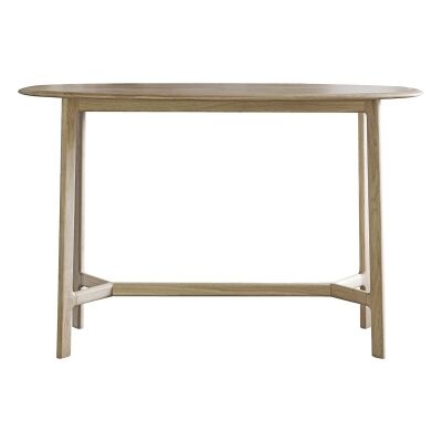 Pesaro European Oak Timber Oval Console Table, 120cm, Oak