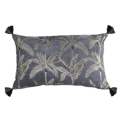 Challeigh Palm Metallic Printed Cotton Lumbar Cushion