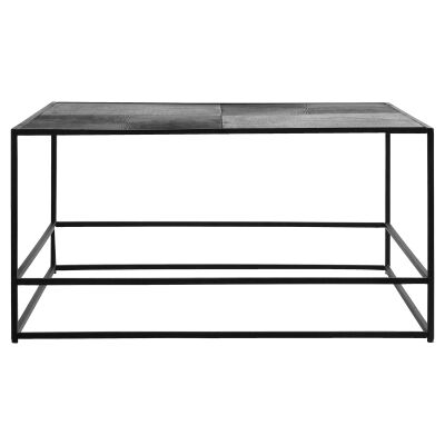 Harison Metal Square Coffee Table, Antique Silver