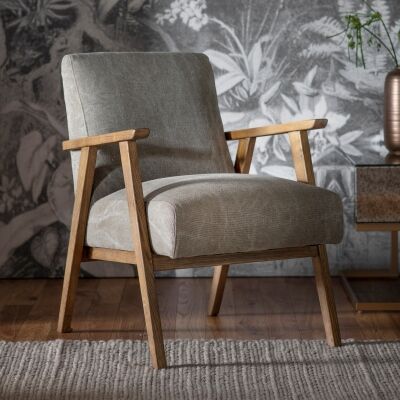 Nowa Linen & Timber Armchair, Pebble