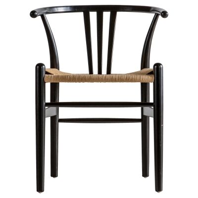 Waryn Elm Timber Dining Chair, Set of 2, Black