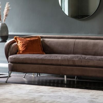Tania Velvet Fabric Sofa, 3 Seater, Dark Taupe