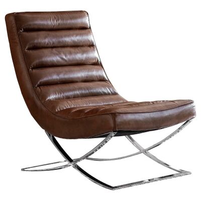 Caius Leahter Lounge Chair, Brown