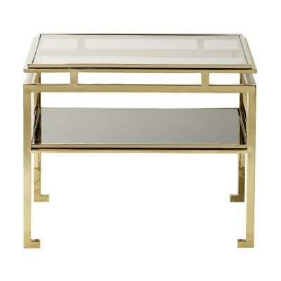 Charleton Stainless Steel Square Side Table, Large, Gold