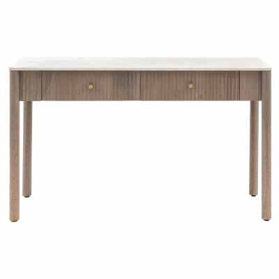 Lucano Marble & Mango Wood Console Table, 130cm