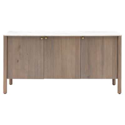Lucano Marble & Mango Wood 3 Door Sideboard, 152cm