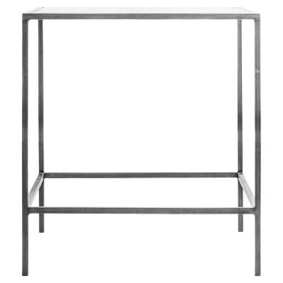 Lotta Glass & Metal Square Side Table, Silver