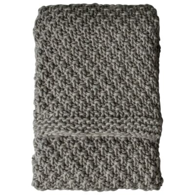 Porcko Knitted Throw, 130x170cm, Grey