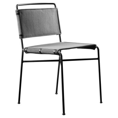 Nocara Velvet Fabric & Iron Dining Chair, Grey
