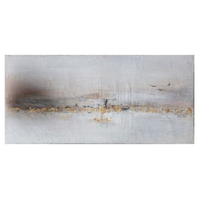 "Golden Coastline" Stretched Textured Abstract Canvas Wall Art, 150cm