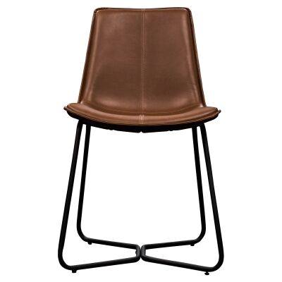 Damuzzo Faux Leather Dining Chair, Brown
