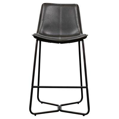 Damuzzo Faux Leather Counter Stool, Charcoal