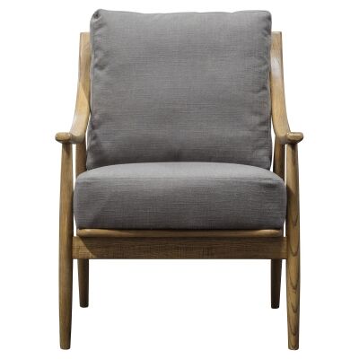 Luzzi Timber Armchair with Fabric Cushion, Dark Grey