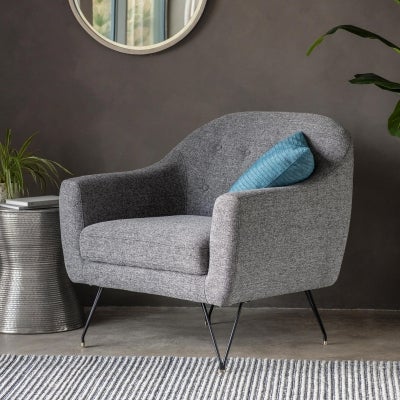 Greggs Fabric Armchair, Space Grey