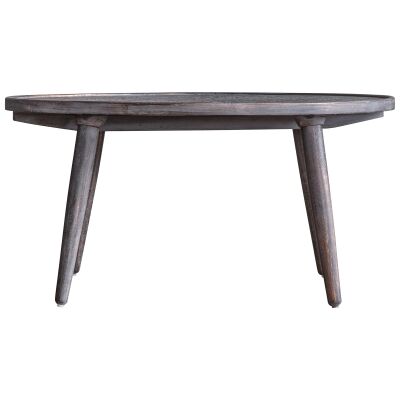 Mialu Mango Wood Round Coffee Table, 90cm, Black Wash