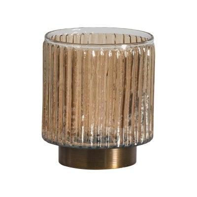 Malvern Ribbed Glass Candle Holder, Small