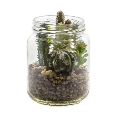 Nokou Artificial  Succulent Garden In Glass Jar