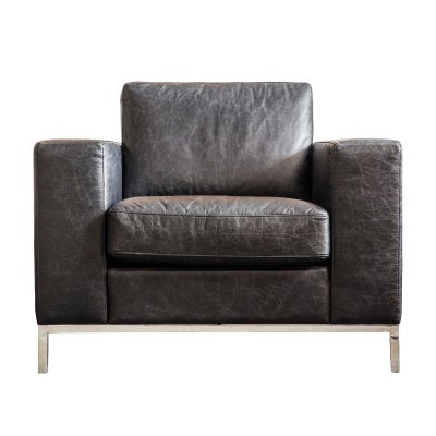 Carfax Leather Armchair, Black