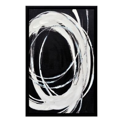 "Gone With The Wind" Framed Hand Painted Abstract Canvas Wall Art, 85cm
