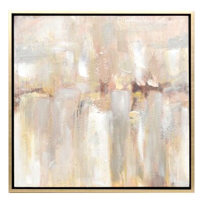 "Mystery Island" Framed Hand Painted Abstract Canvas Wall Art, 85cm